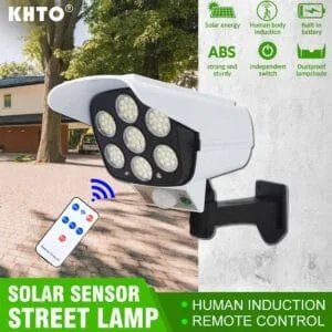 Solar Light Outdoor Motion Sensor IP65 Waterproof Wall Lamp Dummy Camera Solar Garden Street Light Whit Remote Control in Kenya