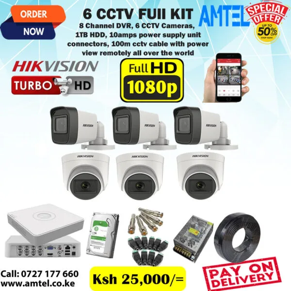 Hikvision 6 HD CCTV Camera Full Kit In Nairobi Kenya